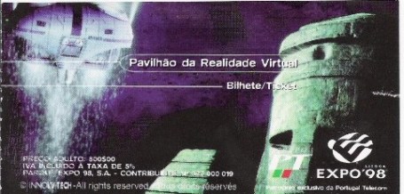 Bilhete Pavilhão Realidade Virtual